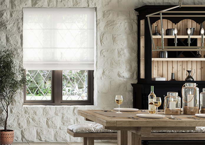 Tanami Voile, White Dawn - Twist&Fit Roman Blind - Image 3